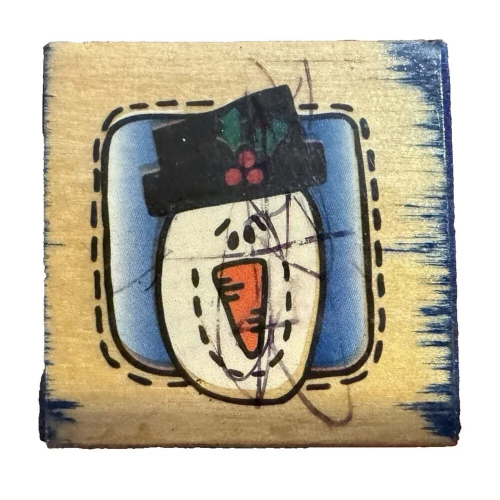 Vintage 1998 Westwater Enterprises Snowman Rubber Stamp Trena Hegdahl Christmas